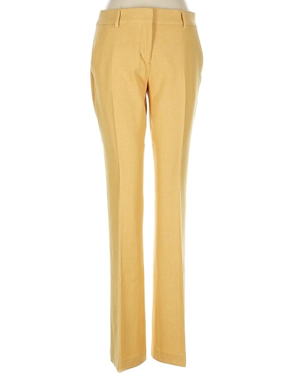 Express Columnist Yellow Tailored Straight-Leg Dress Pants 2